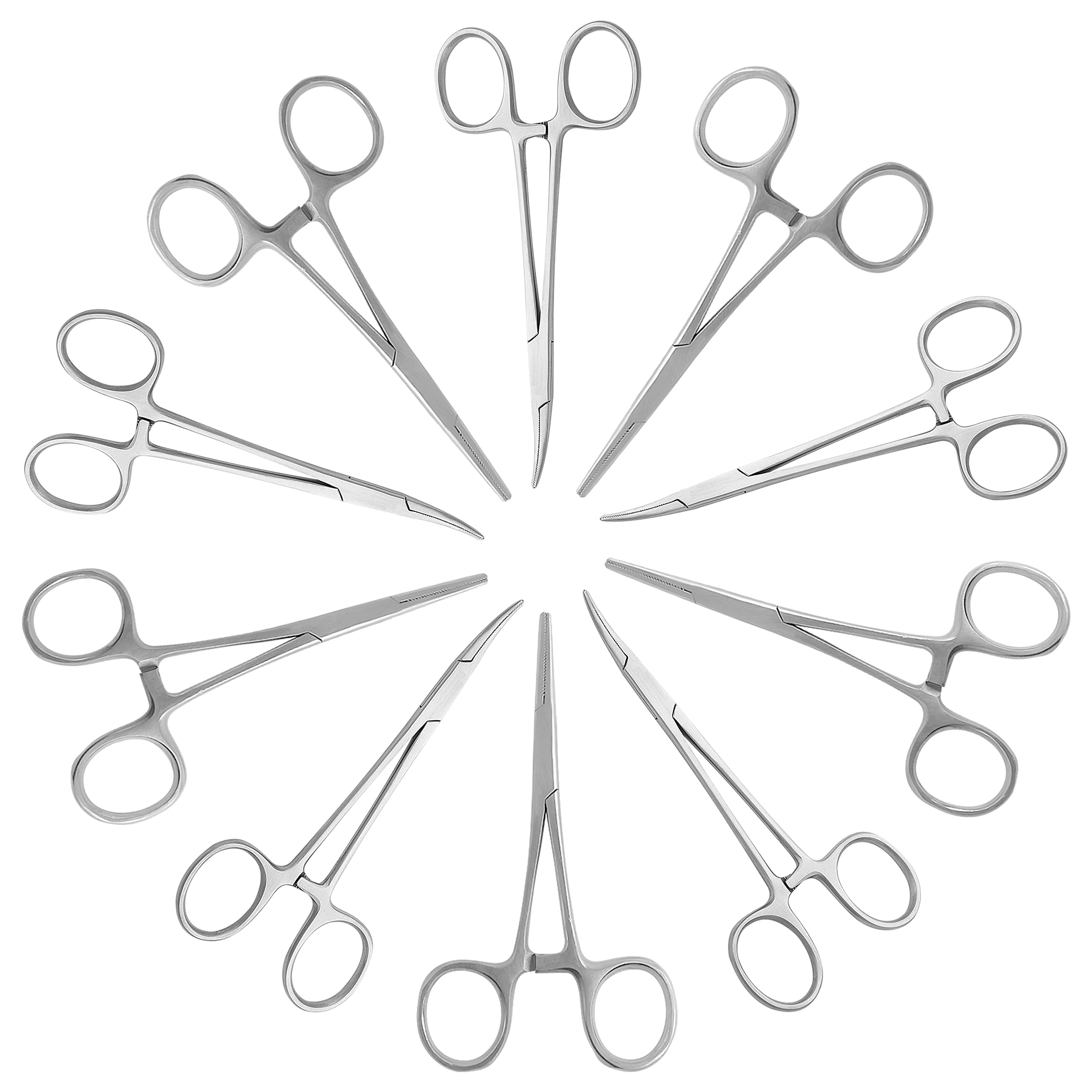 SurgicalOnline 10-pack mosquito hemostat forceps curved and straight