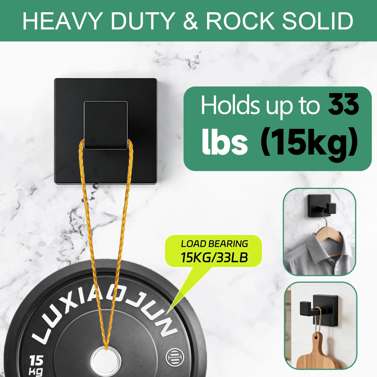 Matte black SUS304 stainless steel bathroom hooks