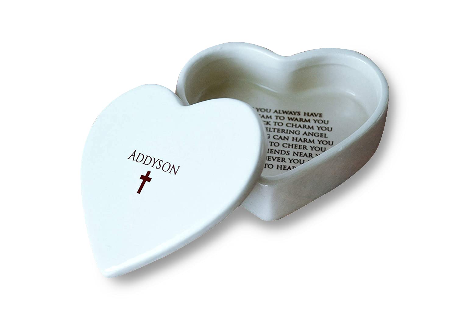 Susabella earthenware heart keepsake box front view