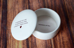 Susabella sympathy gift keepsake box lid inscription