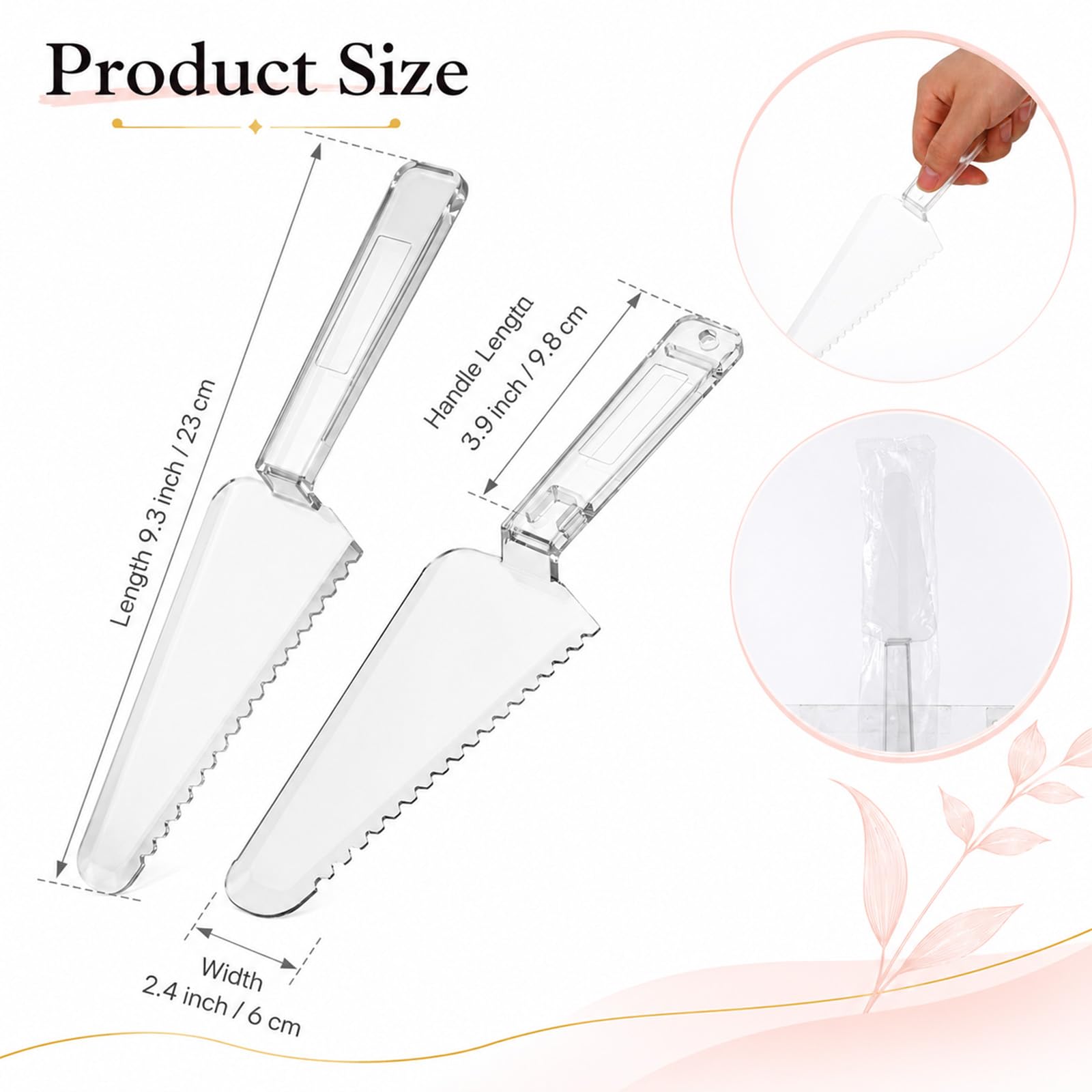 Disposable cake pie server set by Susade in transparent plastic