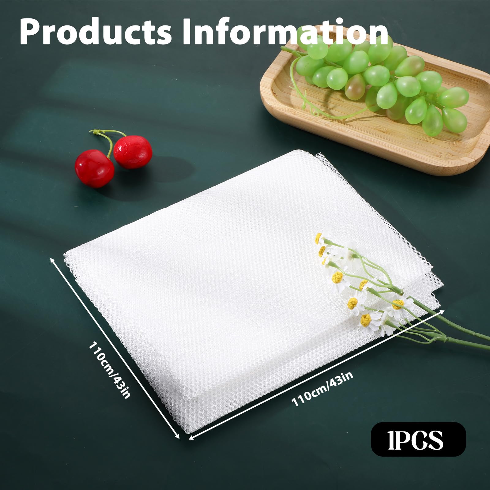 Large 47x39 inch rice net fits multiple cookers and steam cloth