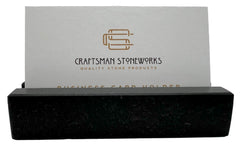 Sustainable recycled granite desk card display
