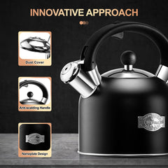 SUSTEAS Stainless Steel Whistling Tea Pot side view