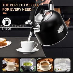 SUSTEAS 3.17QT kettle with anti-scalding handle