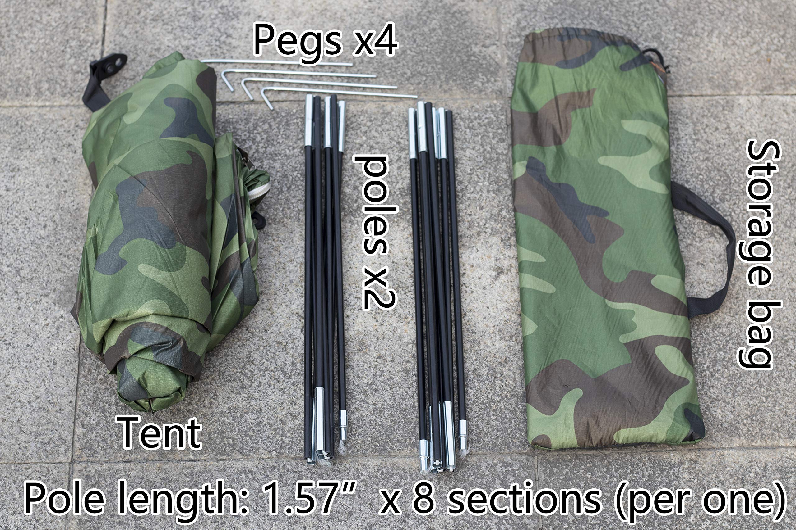 Tent size 78.7 inches long by 39.4 inches wide by 33.5 inches high