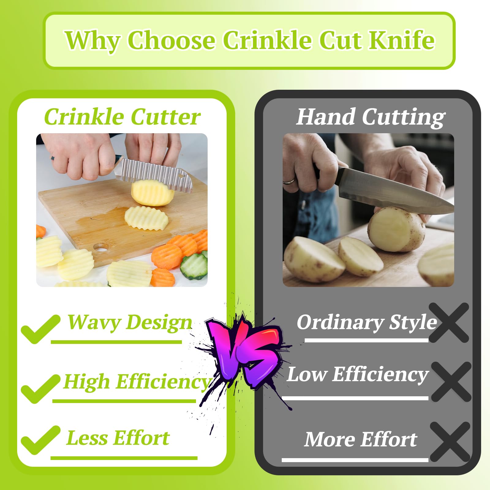 Wavy fries cut with Suuker Crinkle Cut Knife