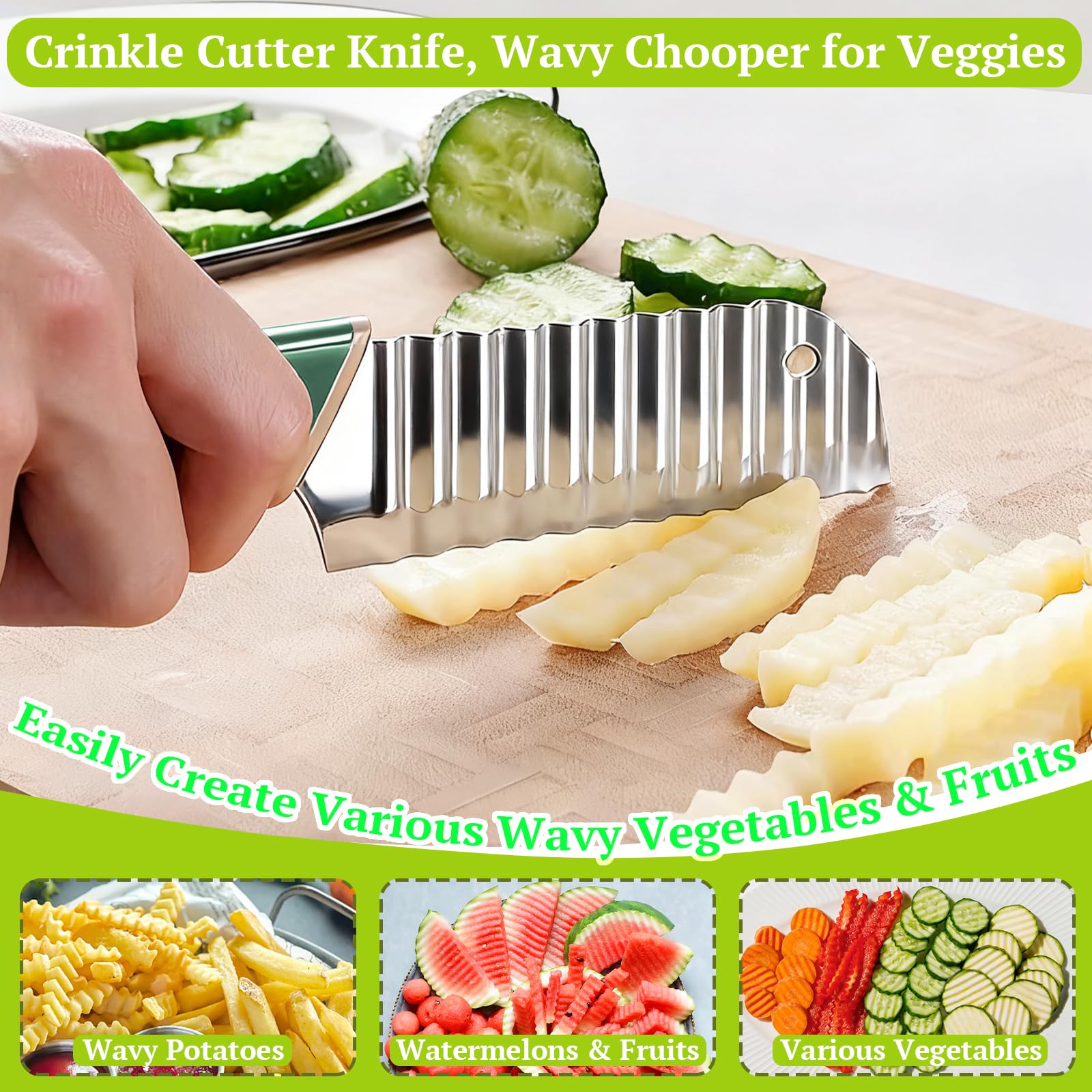 Wave potato cutter blade close up