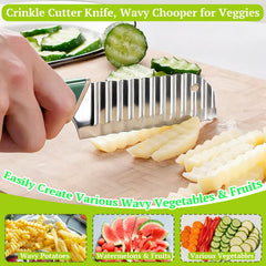 Wave potato cutter blade close up