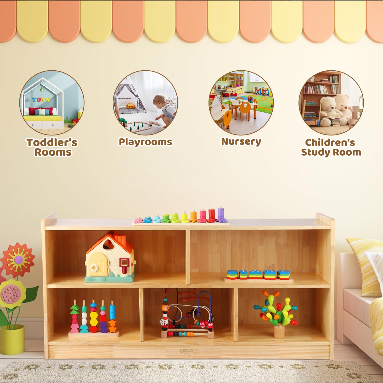 toddler shelf wooden durable for schools and homes