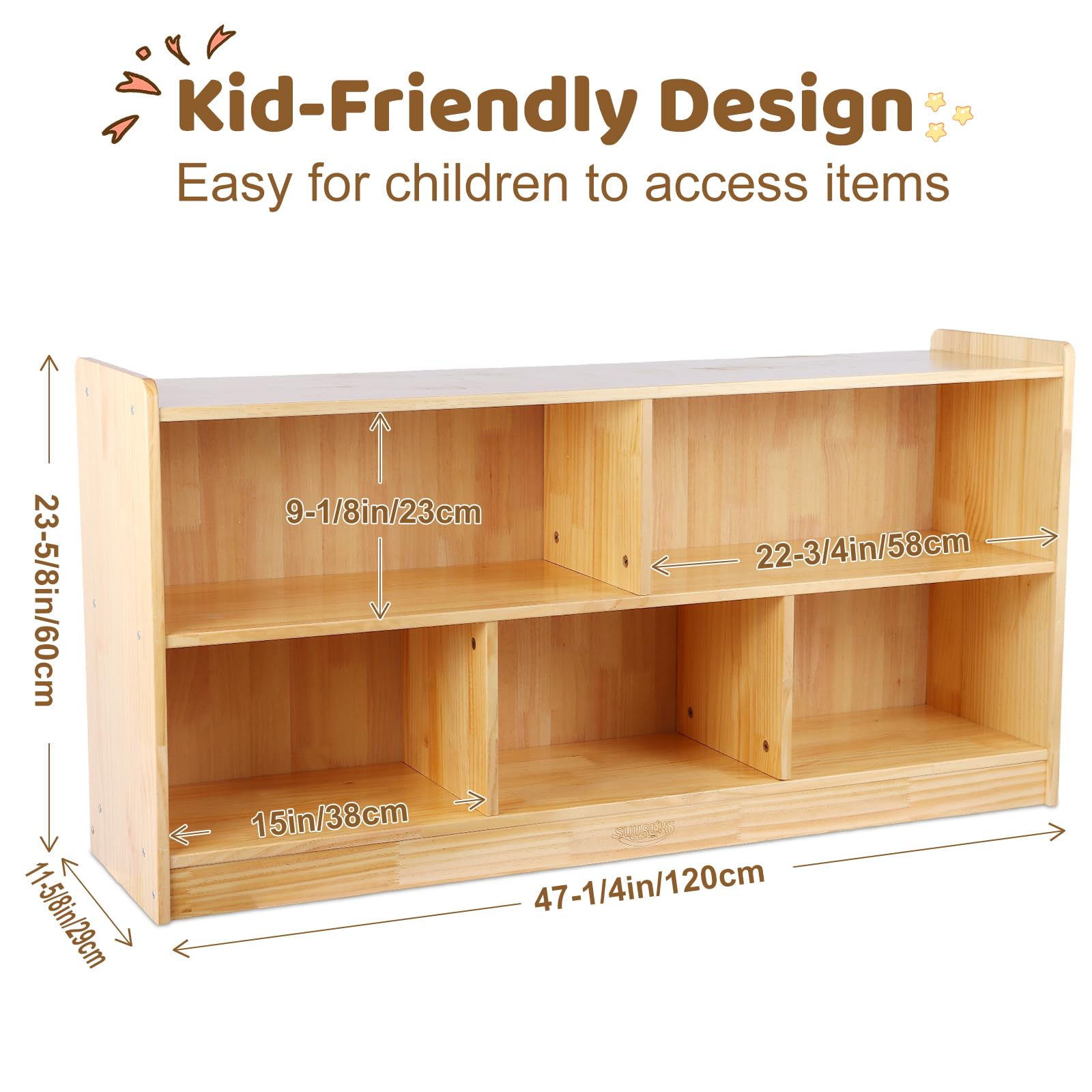 2-layer bookshelf on wooden storage cabinet