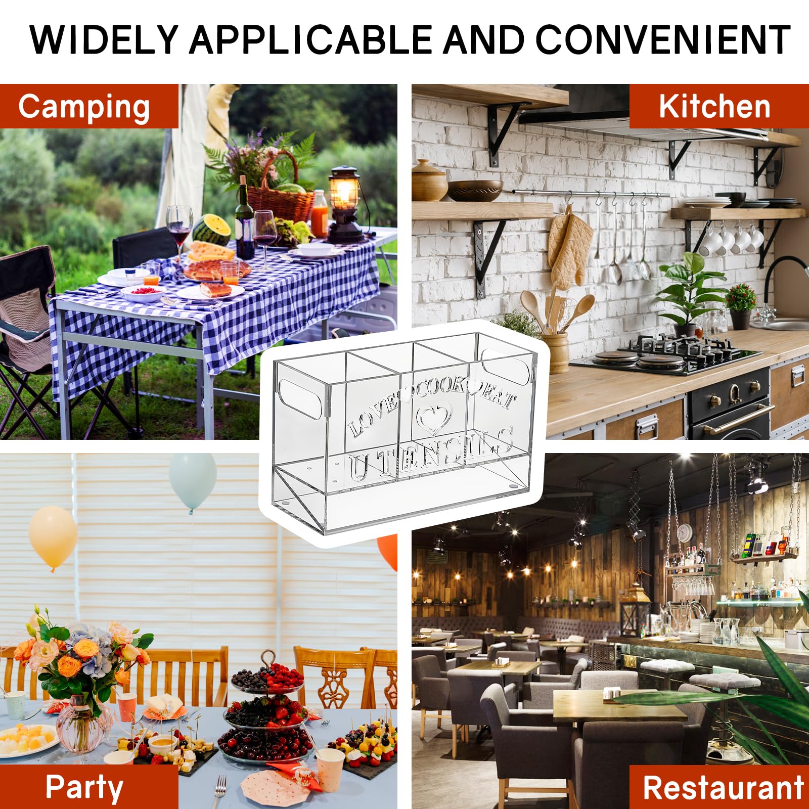 One-piece design Suyue Y Utensil Holder with moisture resistant acrylic