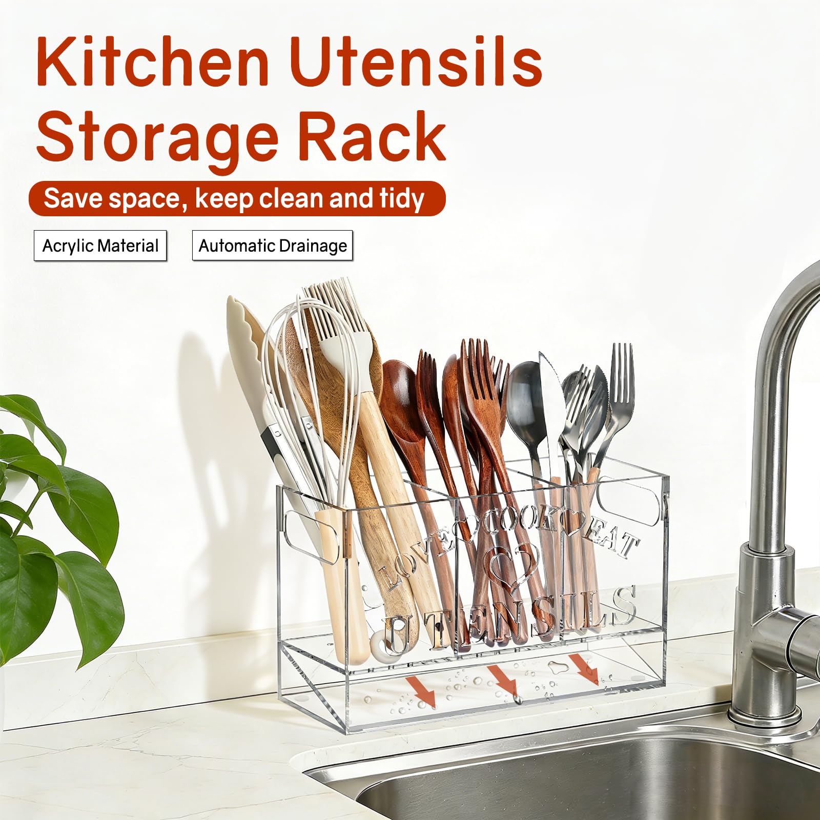 Suyue Y Utensil Holder anti-slip bottom and built-in handle
