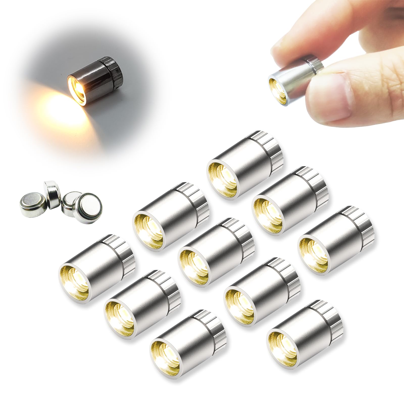 SUZEYAR 10 pcs Miniature Led Lights for Dollhouse DIY warm white
