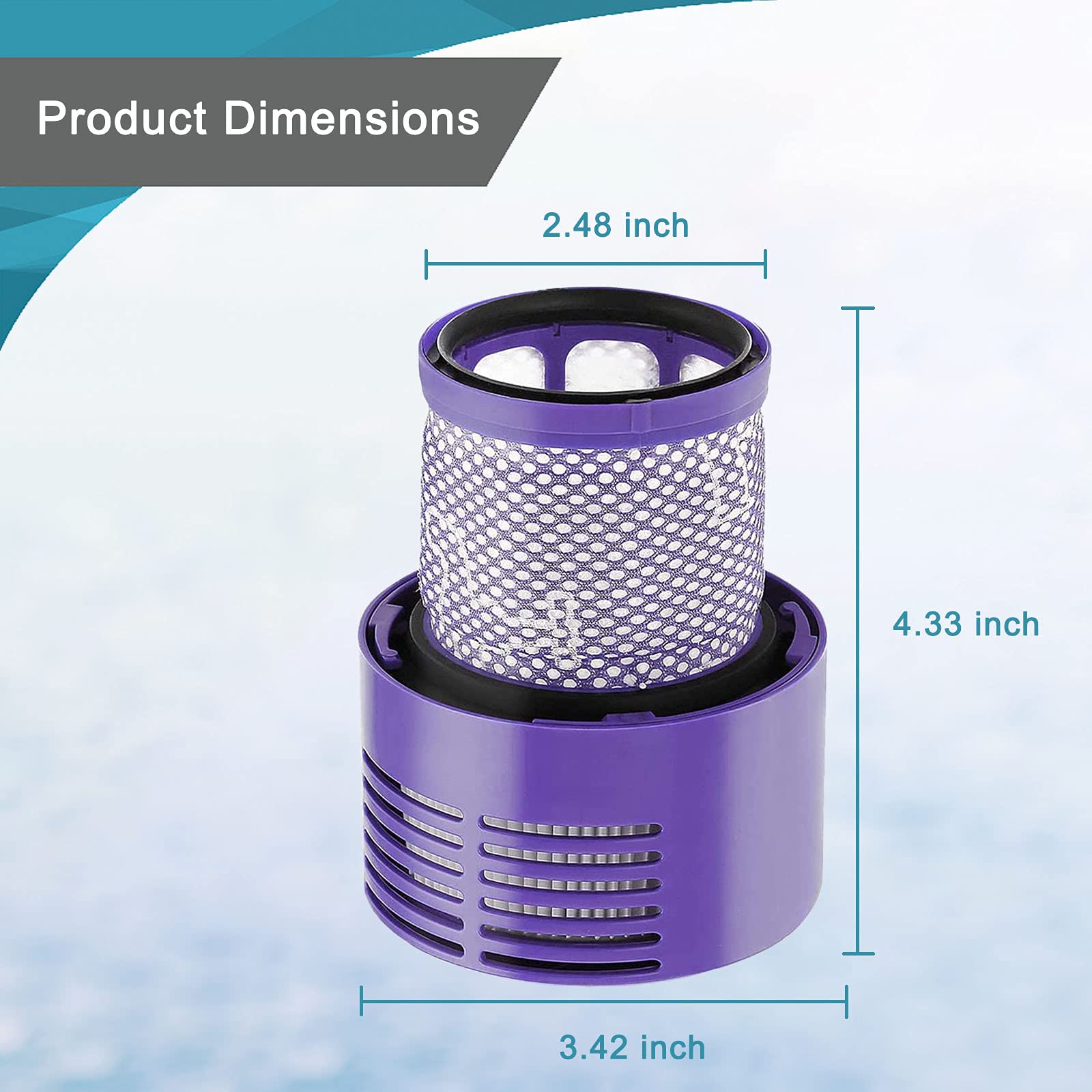 SV12 compatible Dyson V10 filter replacement parts