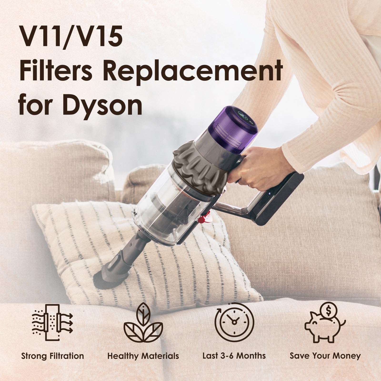 V11 V15 Dyson filter replacement set content