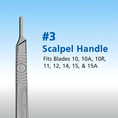 Scalpel handle No. 3 compatible with blades 10 10A 10R 11 12 14 15 15A