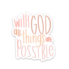 Swaygirls Christian magnet for fridge featuring Matthew 19:26 Bible verse