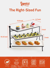 Foldable rectangular porcelain trays on Sweese stand
