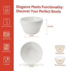 Sweese white porcelain bouillon cups six-pack