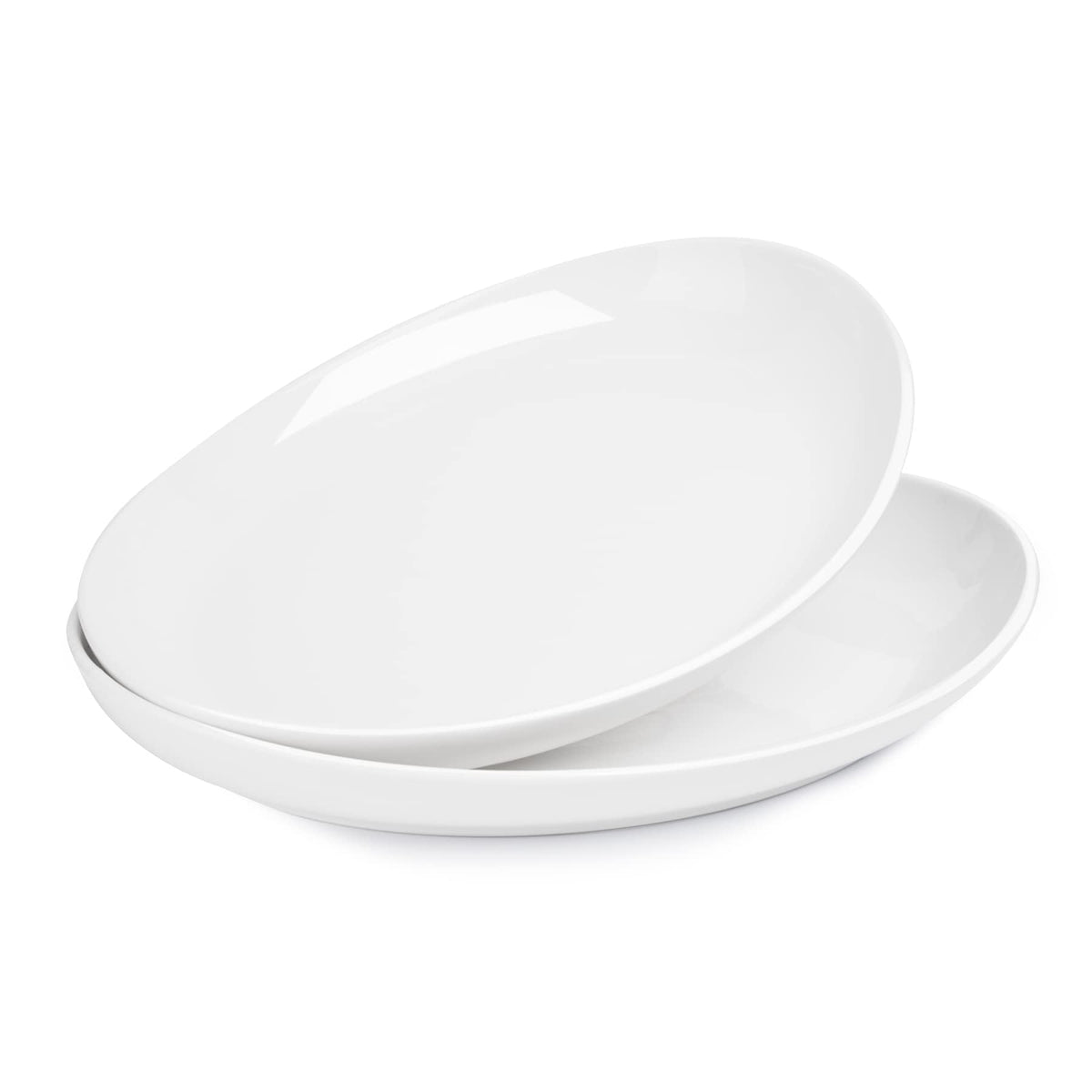 Sweese porcelain oval serving platters two-pack 14.5 inch size