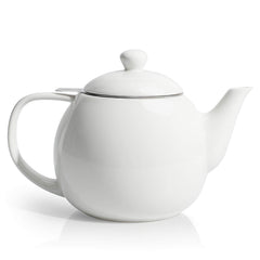 Sweese teapots for tea white 27 oz porcelain teapot with infuser