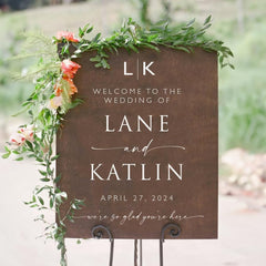 Sweet Carolina Collective custom wedding welcome sign in wood