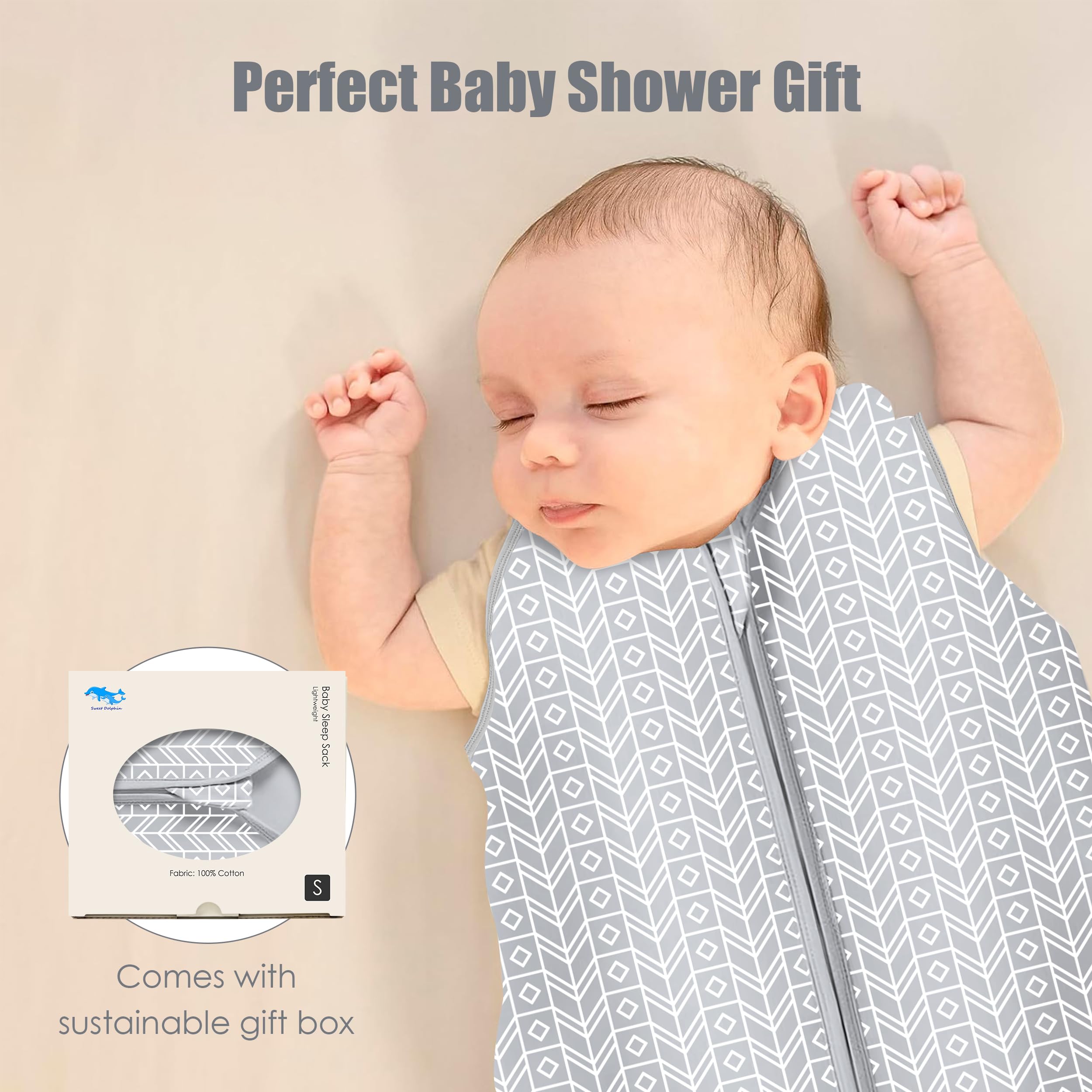 SWEET DOLPHIN infant wearable blanket neck opening detail