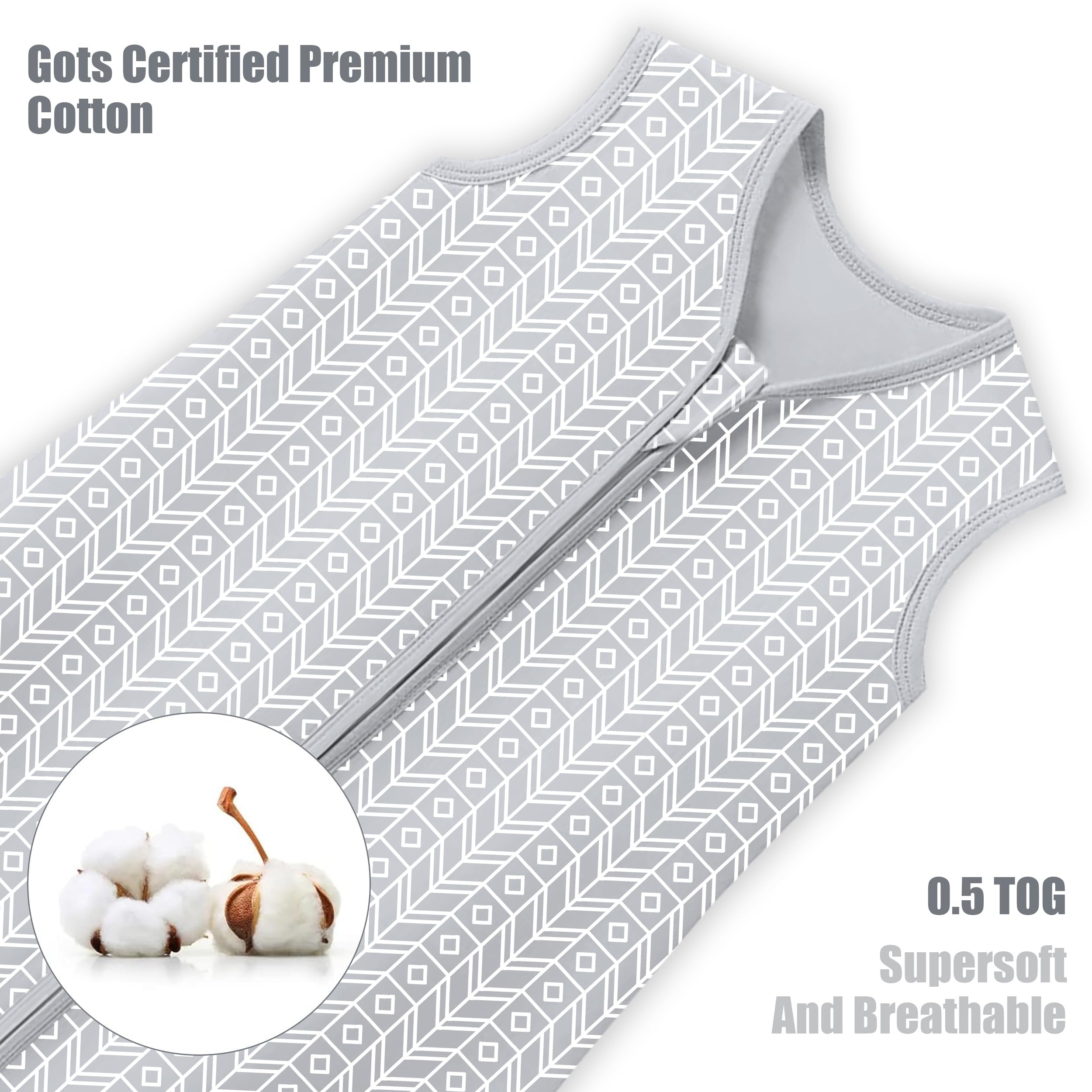SWEET DOLPHIN sleep sack 0-6 months grey side view