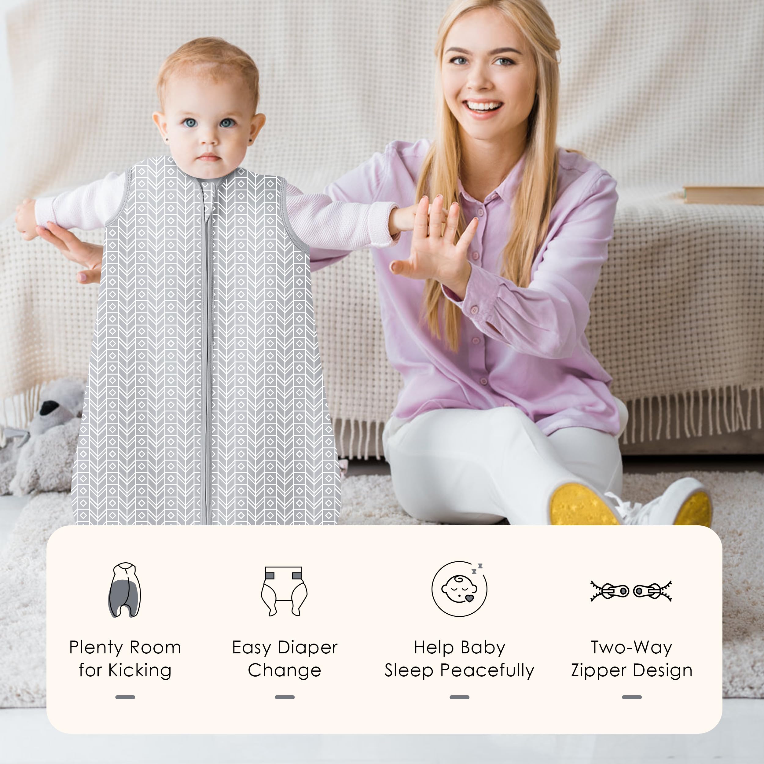SWEET DOLPHIN machine washable sleep sack packaging