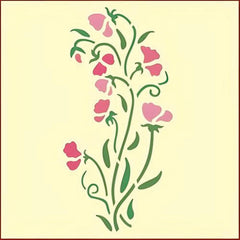 Sweet Pea Stencil Template by The Artful Stencil 6x12 ready for crafts