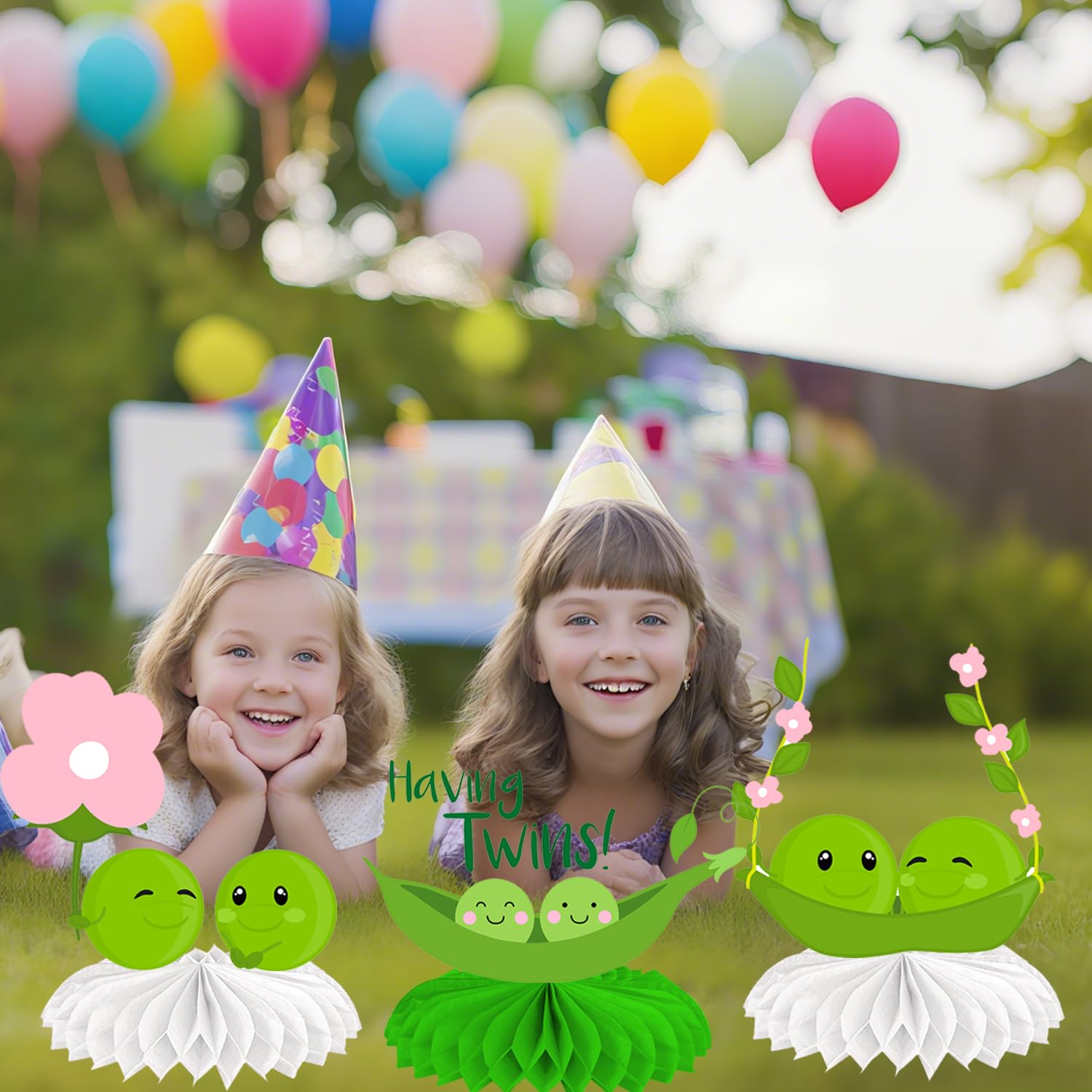 Twin baby shower decor suitable for gender reveal