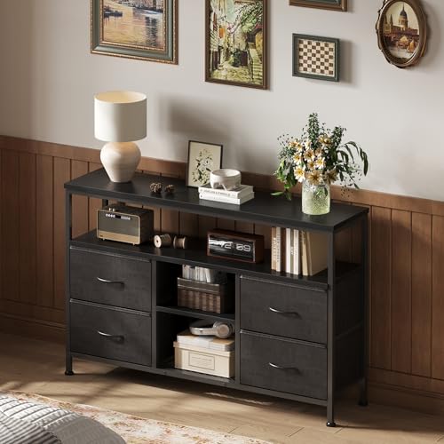 Media console open shelf for 50 inch TV and devices
