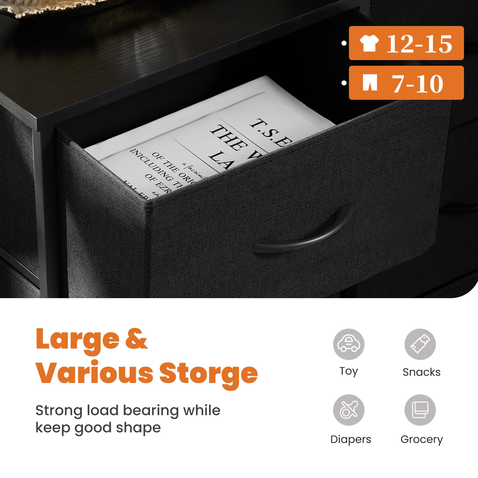 Anti-tipping dresser with four adjustable feet