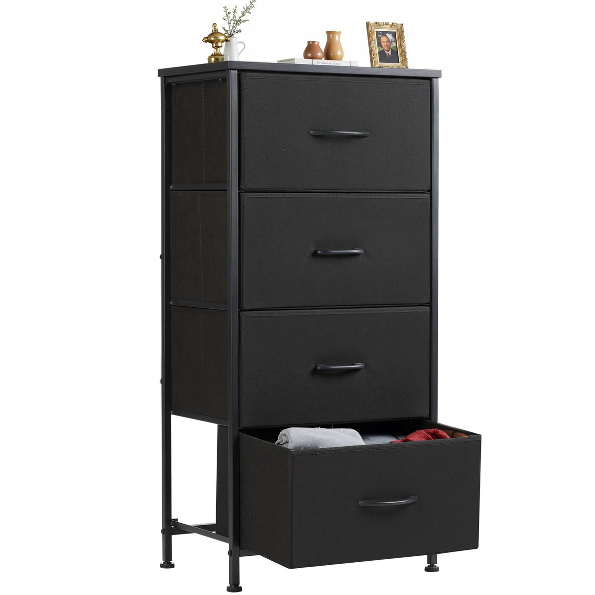 Sweetcrispy nightstand with fabric drawers