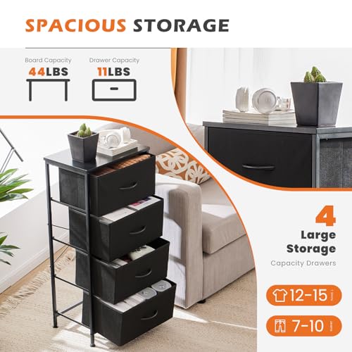 Nightstand showing adjustable legs for stability