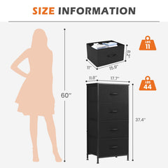 Black bedside end table for bedroom
