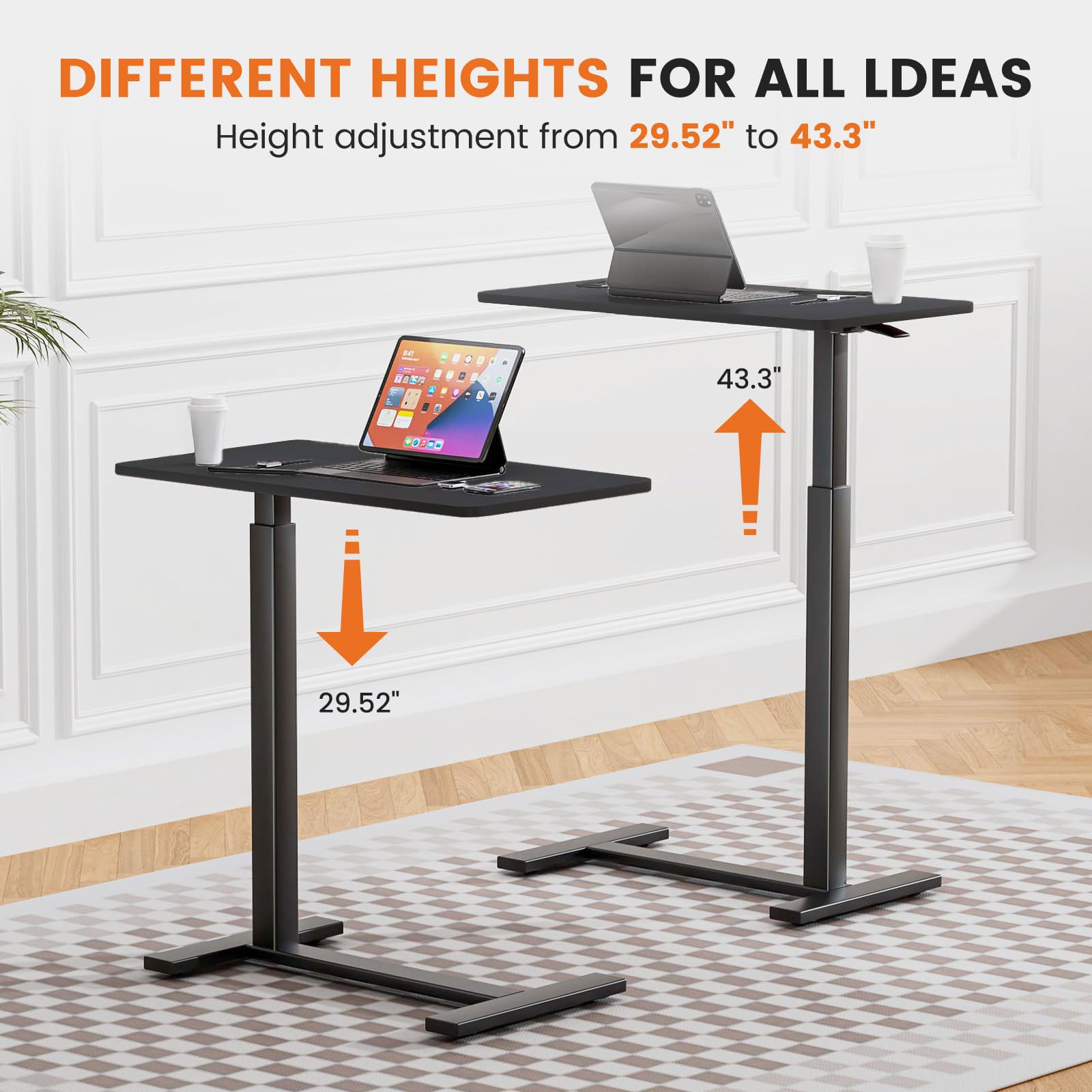 Sweetcrispy Overbed Table height adjustable feature