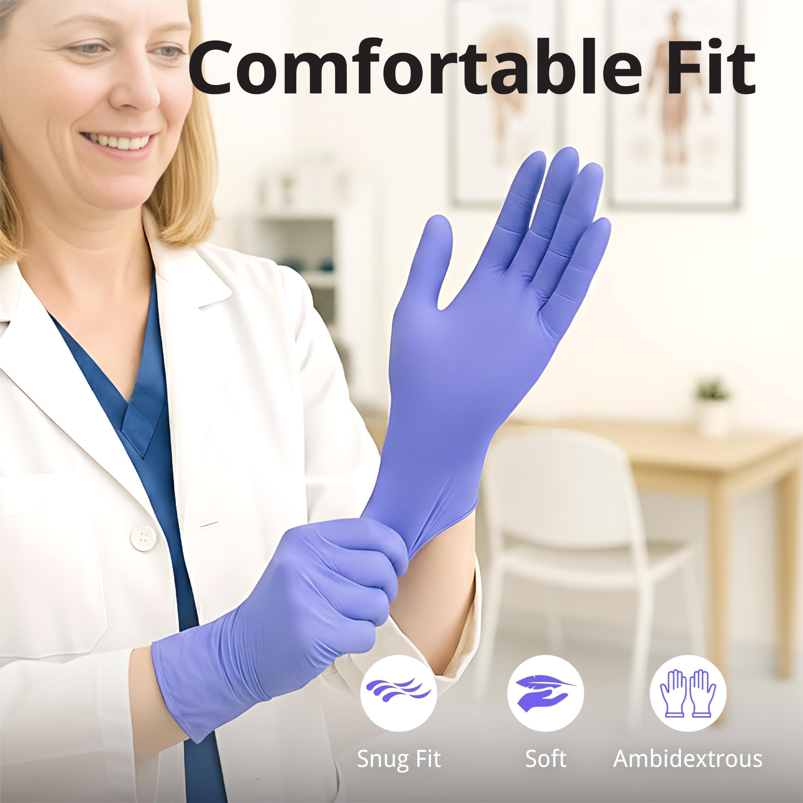 Powder-free latex-free nitrile gloves SwiftGrip product image
