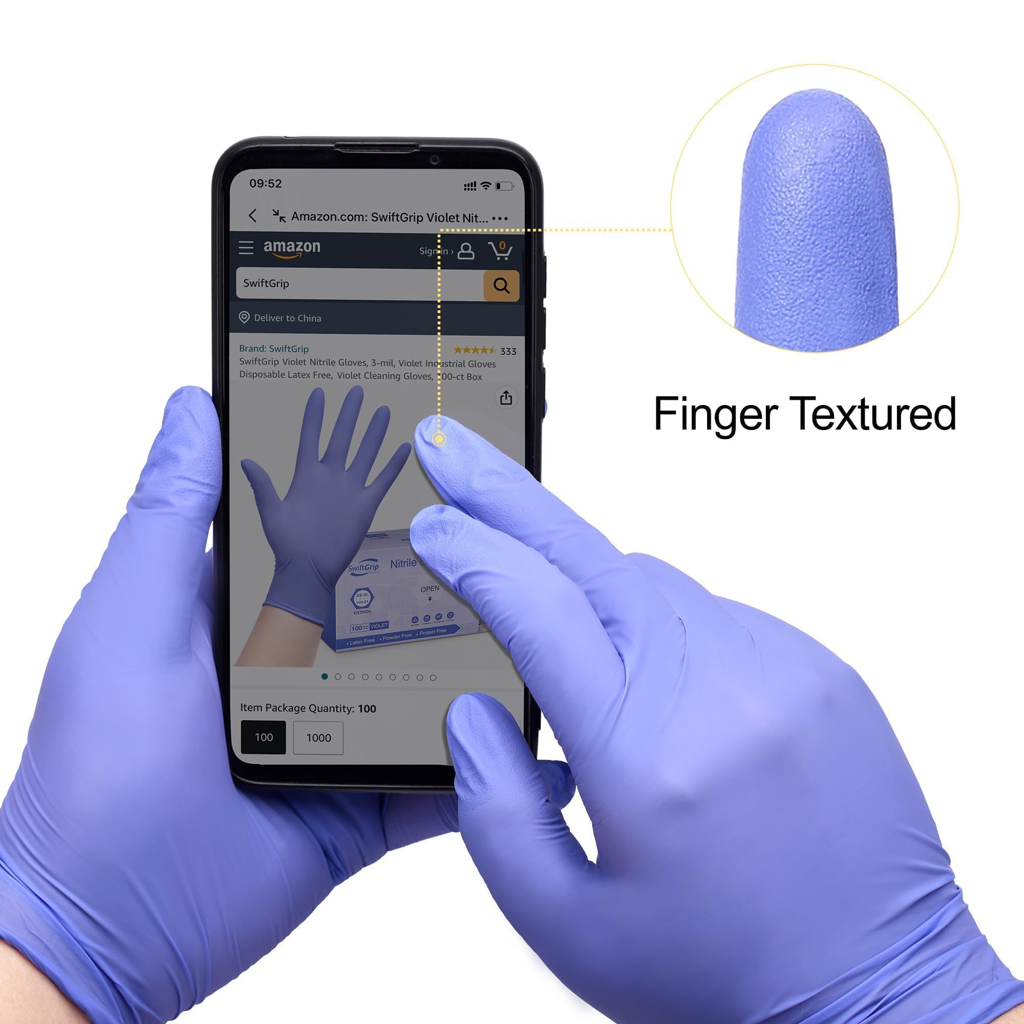 SwiftGrip nitrile gloves for kitchen food-safe use image