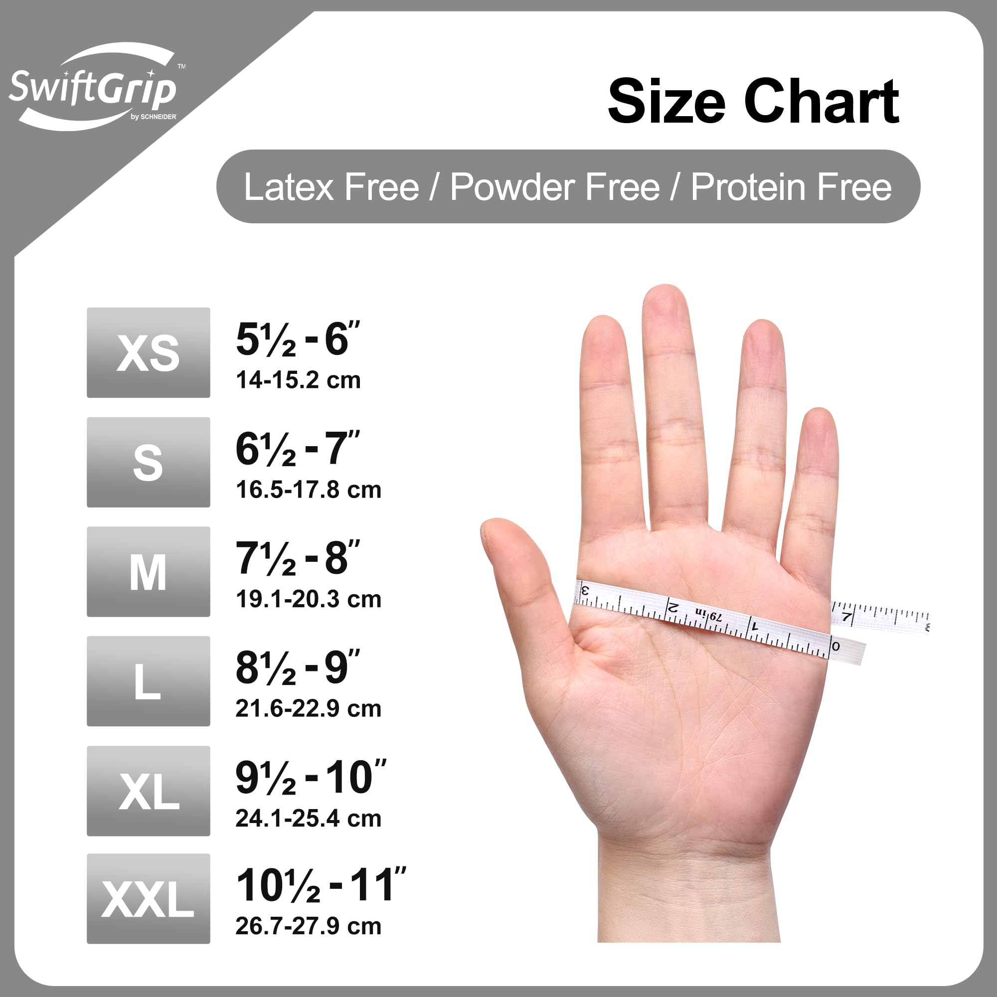Latex-free SwiftGrip nitrile gloves for allergy safe tasks