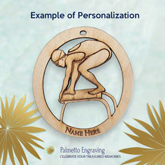 Swim team gifts ornament customizable with name or year