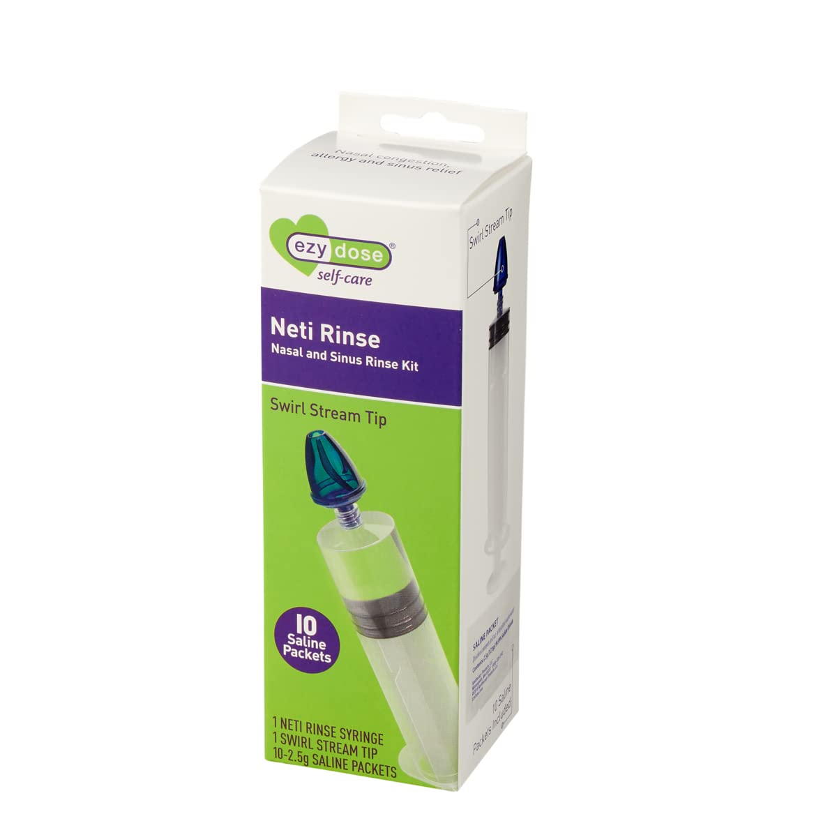 Ten saline packets included for nasal irrigation