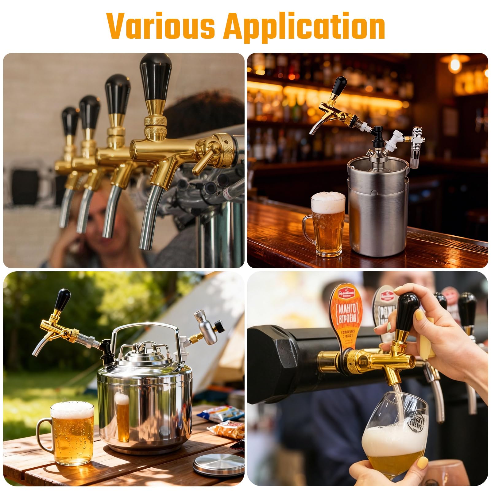 Corny keg tap suitable for home brew and beverage dispensing