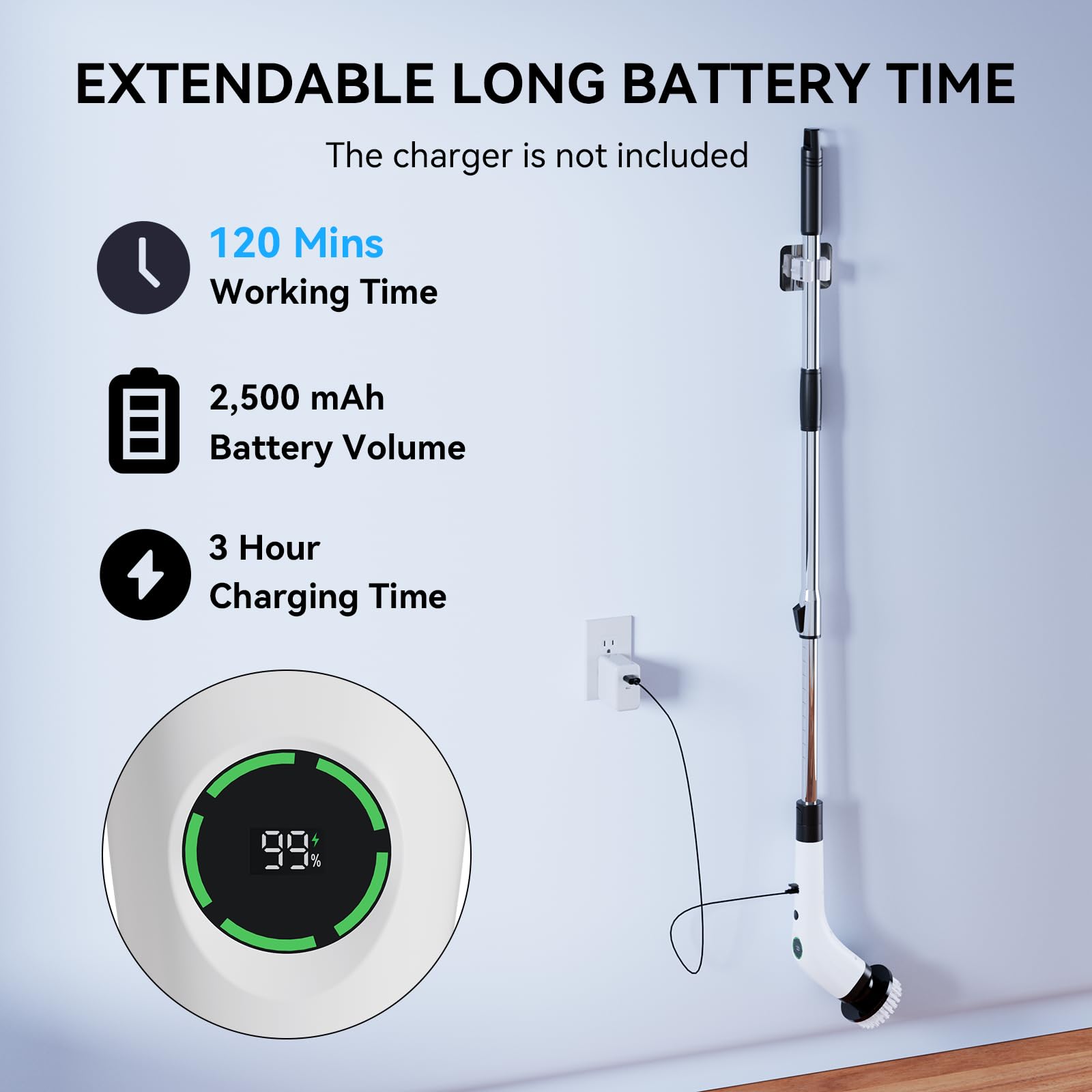 LCD battery display on Swyprrix scrubber