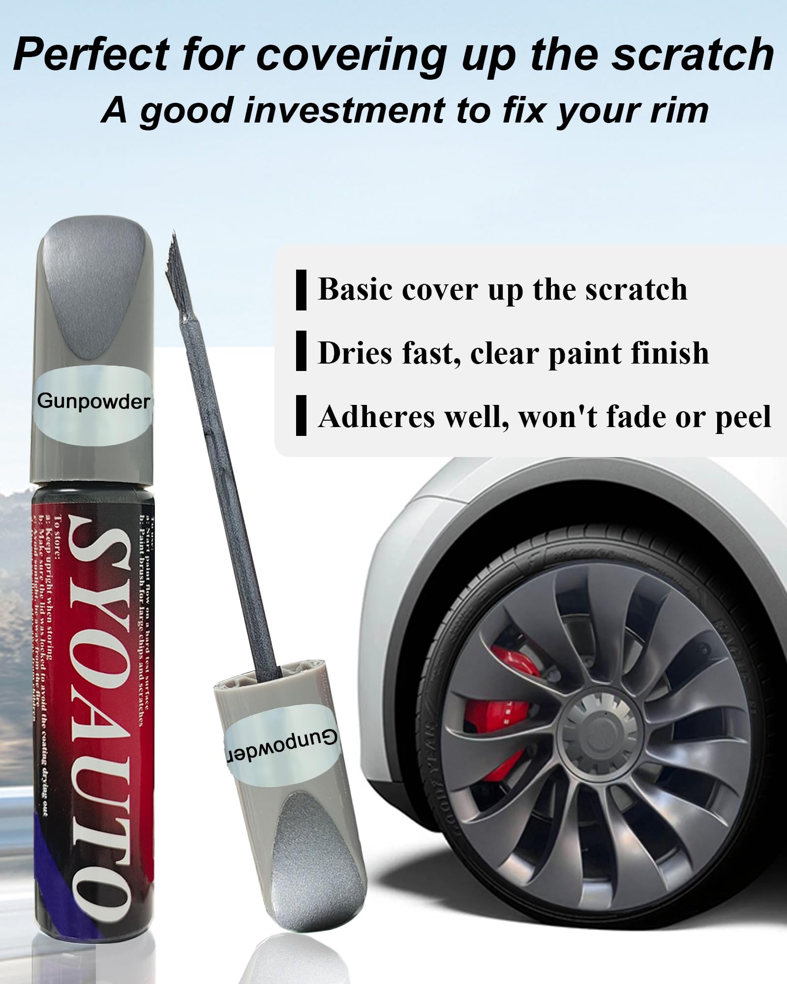 Tesla Model Y wheel color match rim paint by SYOAUTO