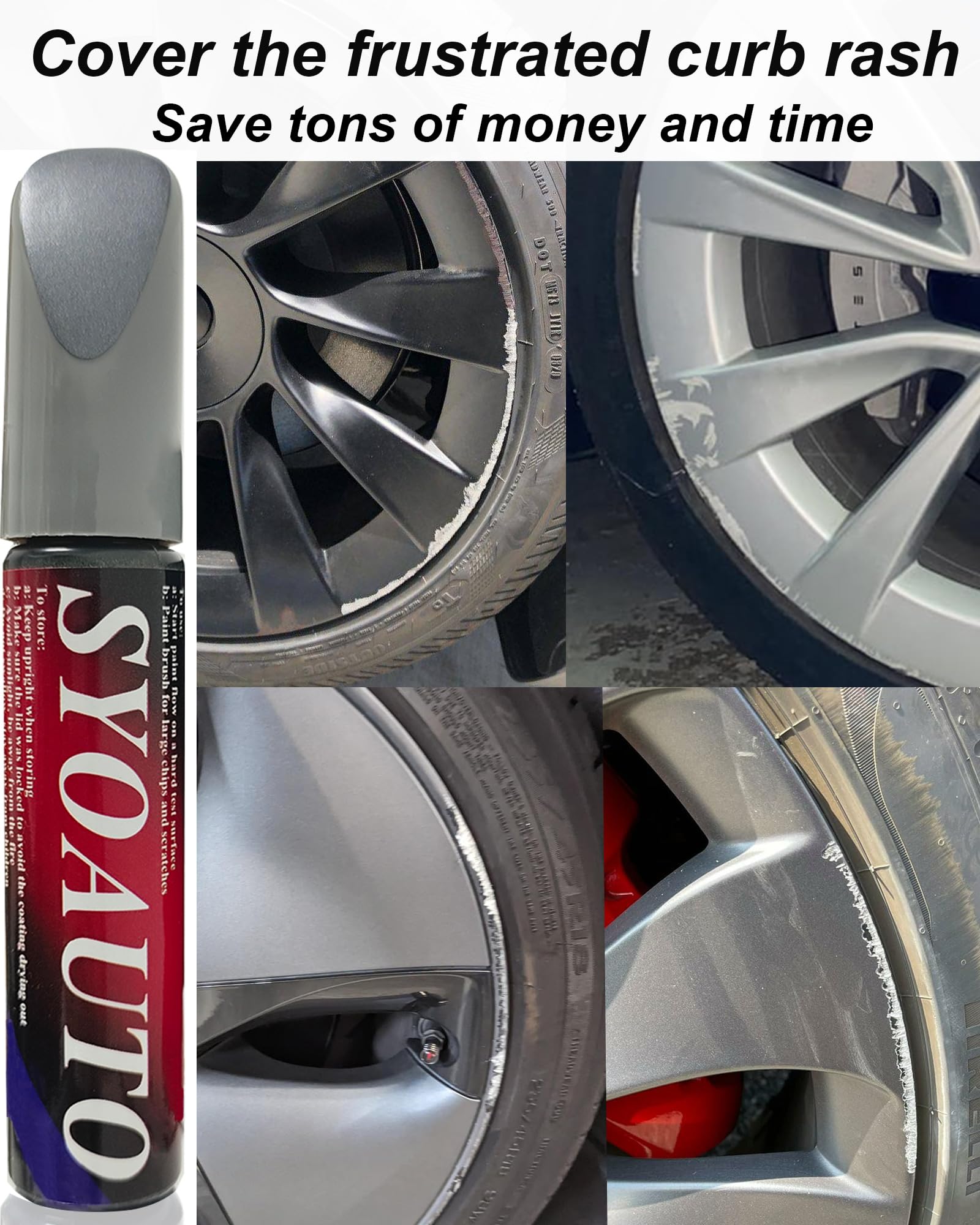 SYOAUTO Wheel Scratch Repair Pen for Tesla Model Y Turbine Wheel