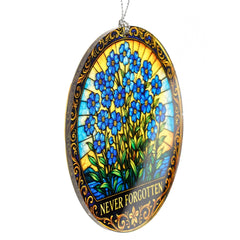 Stained glass window ornament with suncatcher effect