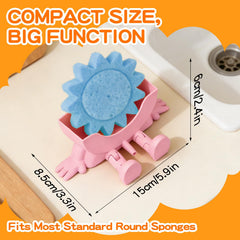 SYNFLUX Sponge Holder for Kitchen Sink pink 2-pack hanging over edge