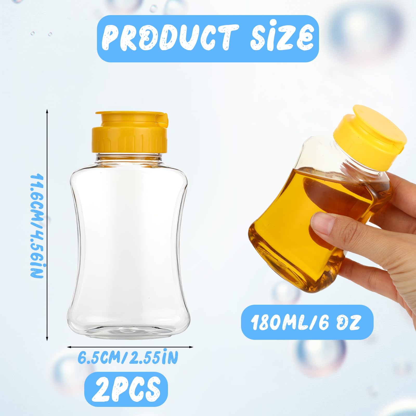 Two pack empty plastic honey dispensers 180ml each